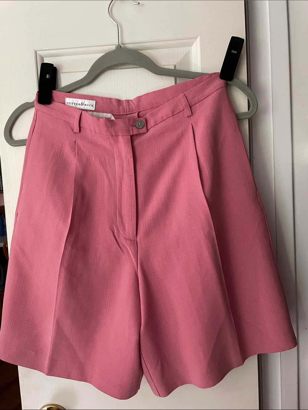 Cutter & Buck Rose Pink High-Waist Tailored Bermuda Shorts